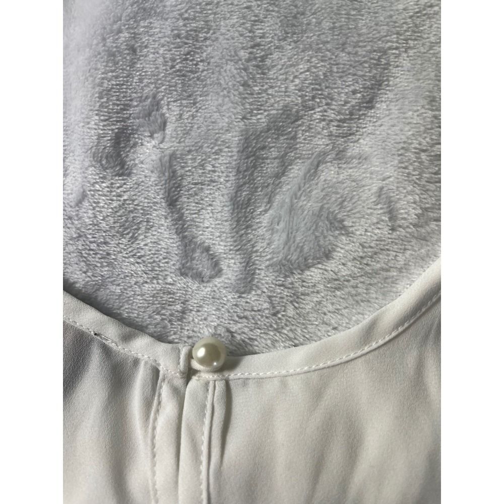 Marc Bouwer Unlimited White Pleated High Low Sleeveless Blouse XS A424193 - Picture 6 of 8